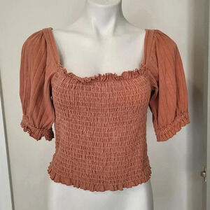 Free People / We the Free Oh Hey Solid Smocked Top(M)